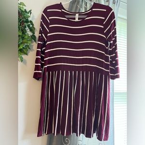 Pretty Burgundy Striped tunic